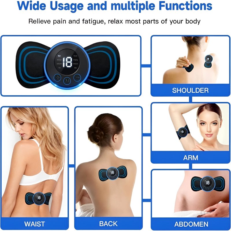 Pack of 2 Mini Electric Massage Sticks with 8 Modes and 19 Intensity Levels
