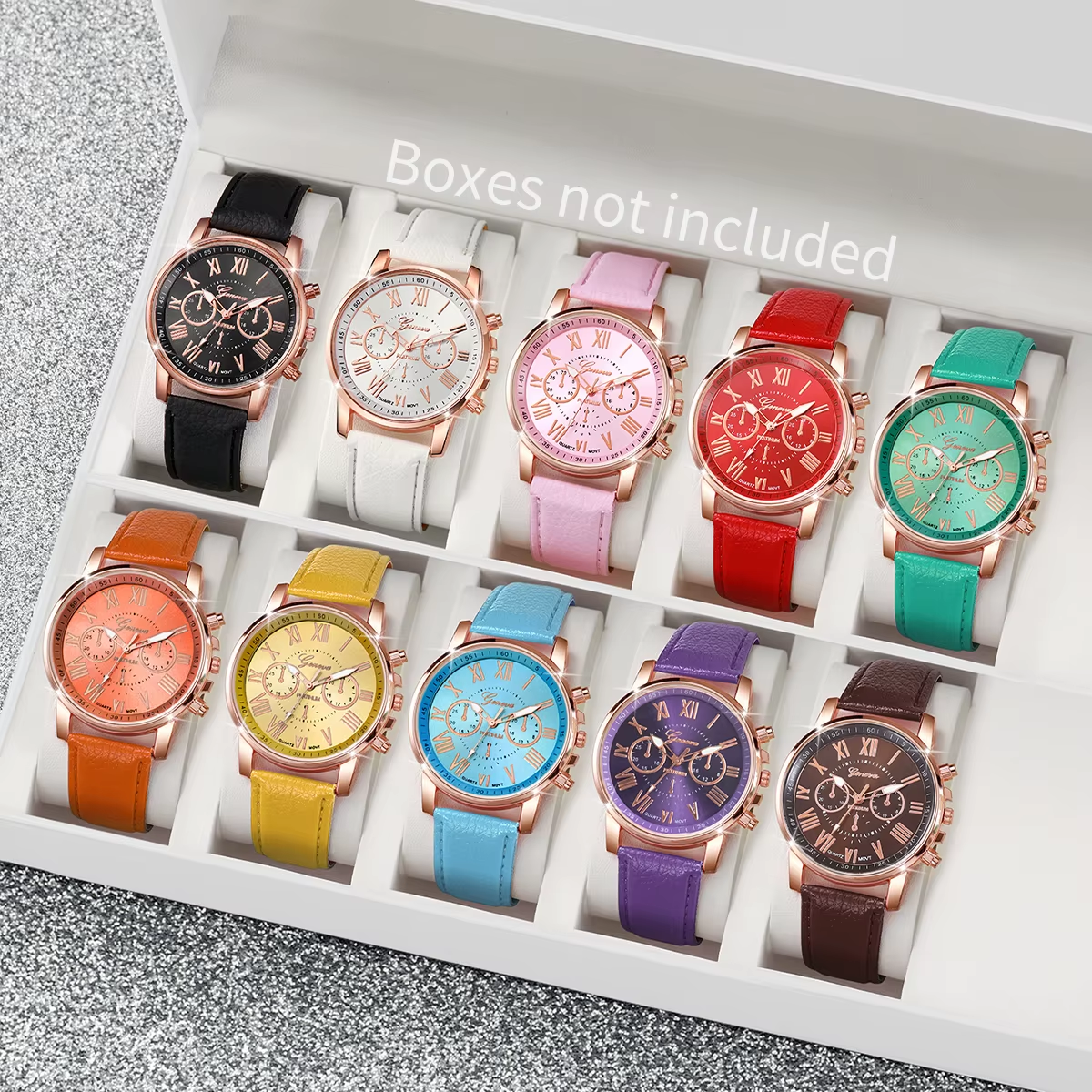 Top On Sale Product Recommendations! 10PCS Women Watches Set Fashion Roma Dial Ladies Quartz Watch Casual Leather Band Wristwatches Relogio Feminino Reloj Mujer Price Now: PKR 5425.40 (Original price: PKR 10149.85,  47% off) 🔗Click & Buy: https://s.click.aliexpress.com/e/_c3pbj9zZ