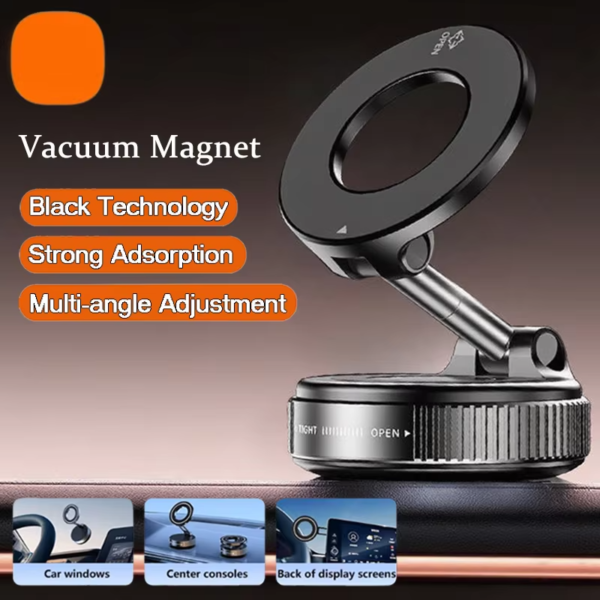 Vacuum Magnet Phone Bracket Multi-angles Adjustment Strong Magnetic Suck Design Foldable Car Holder For iphone Navigation Stand
