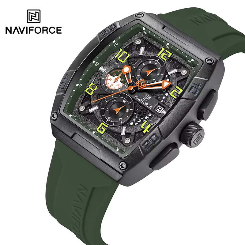 NAVIFORCE Fashionable 2025 Watches for Men Multifunctional 30M Waterproof Sports Quartz Silicone Strap Luxury Clock Reloj Hombre