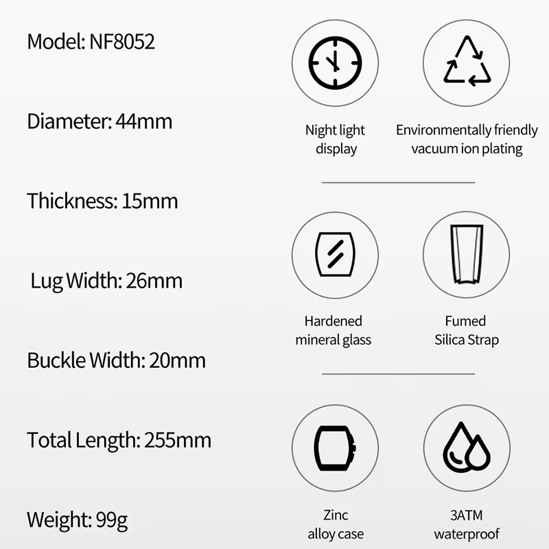 NAVIFORCE Fashionable 2025 Watches for Men Multifunctional 30M Waterproof Sports Quartz Silicone Strap Luxury Clock Reloj Hombre